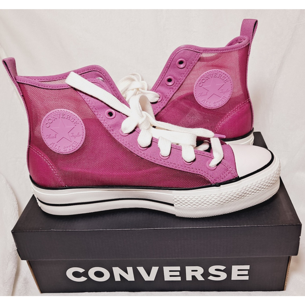 Converse Chuck Taylor All Star Lift Platform Mesh Women's Cactus Bud Shoes 8
